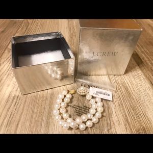 J. CREW pearl and gold brooch bracelet